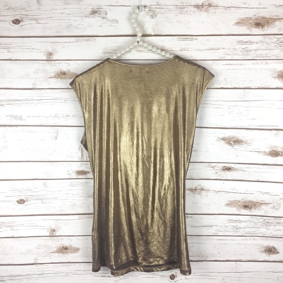 SOLD 💜 calvin klein // wrap front tank top gold - Picture 7 of 8
